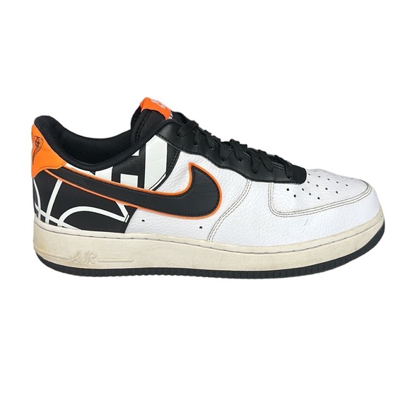 Nike Air Force One 1'07 LV8 Low White Black Orange Shoes #823511-104 Size 10.5 - Picture 6 of 11